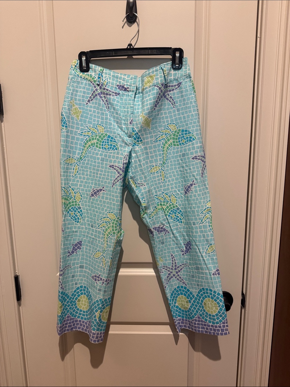 Light Aqua Kids Pajama Pants with Sea Turtle Print
